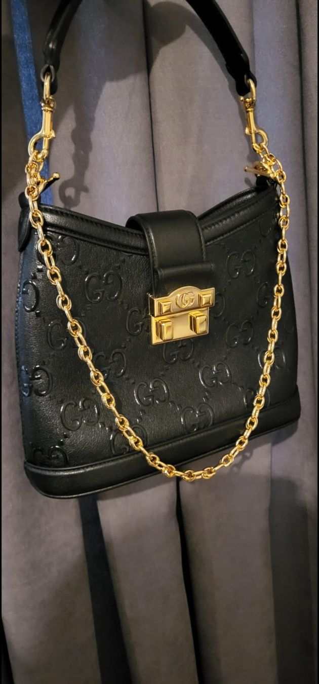 Gucci Borse da donna: Small GG Hobo Shoulder Bag Leather Black – Usato da Bleienbach venduto da Rockstar33 1