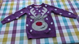 Warmer Winterpullover mit Rentier - 98/104
