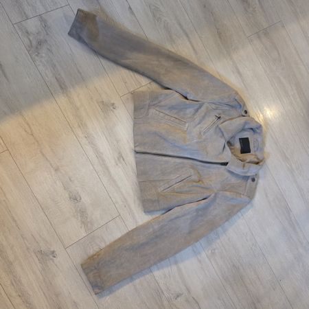 Graue beige.VERO MODA Wildleder Lederjacke Gr. M Top Zustand