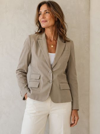Beau blazer en coton épais taupe Sportstaff (Italie) T/40