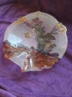 Coupe décorative en verre irisé motif floral 