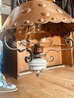 Hängelampe Kupfer Metall Glas Schirm   im Landhausstil