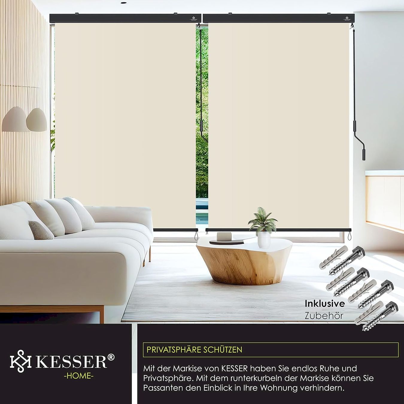 Tende da sole: Aussen-Senkrechtmarkise 180x250 beige – Nuovo e nell'imballaggio originale da Bottighofen venduto da zaap 4