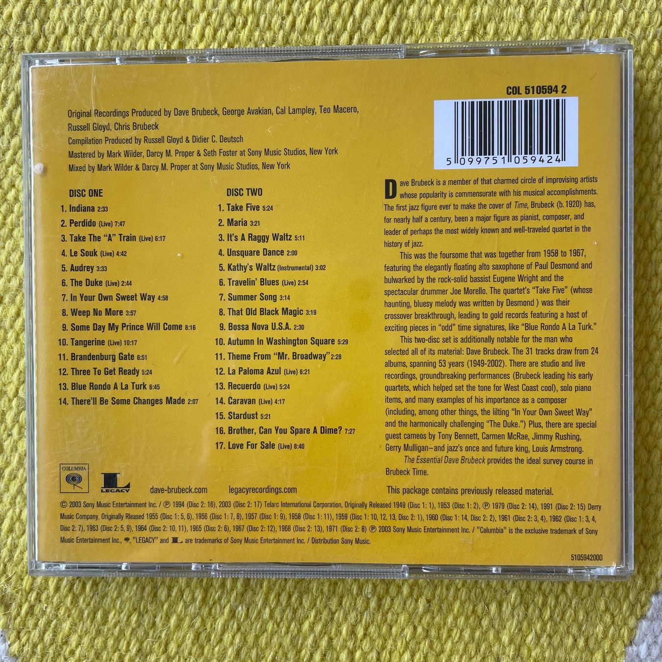 CD: DAVE BRUBECK-2CD THE ESSENTIAL – Usato da Rorschacherberg venduto da CD-Roli 1