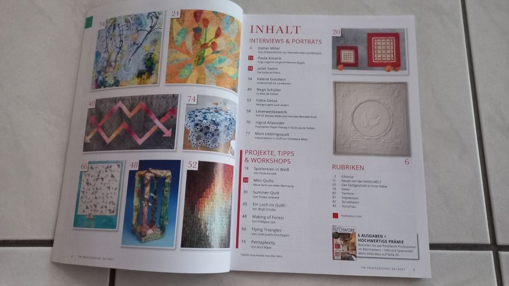 Riviste & Magazine: Patchwork Professional 04/2021 Magazin Top Zustand! – Usato da Winistorf venduto da acreativ4 2