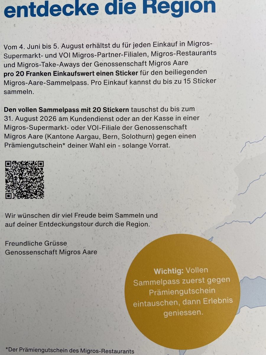 Migros Raccolte di bollini & punti: Migros Aare Sammelpass mit 20 Sticker – Nuovo (secondo la descrizione) da Schwarzenburg venduto da Aha016 2