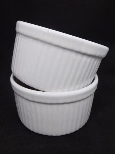 Lot SET OF 2 Emile Henry Ramekins #40-08 Small Soufflé Custard Cups Green FRANCE