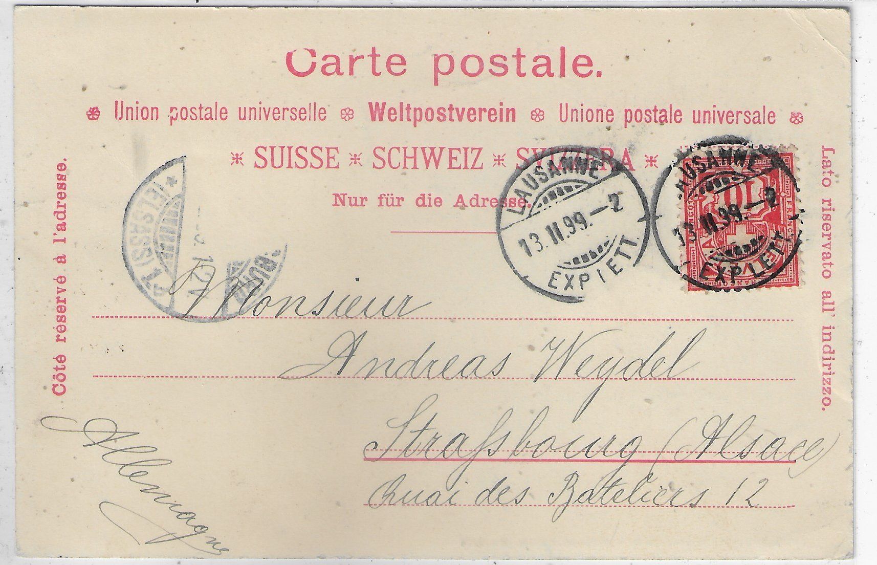 Cartoline postali: Souvenir du Lac Leman - Barque 1899 – Usato da Ettingen venduto da Kartenplanet 1