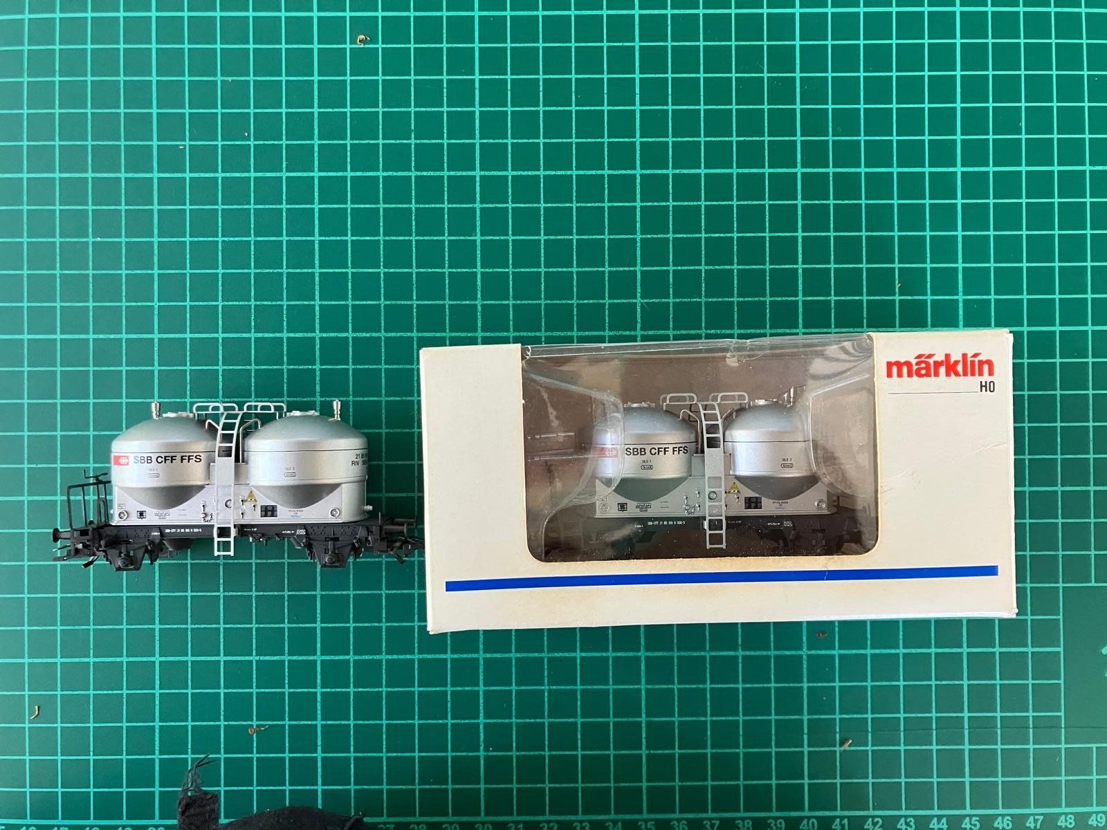 Märklin Modellini di ferrovie: Märklin Silowagen H0 WS – Nuovo e nell'imballaggio originale da Bauen venduto da nepi04