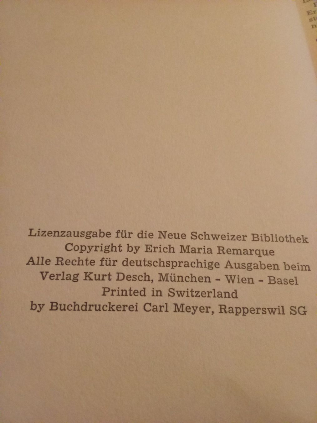 Libri: Erich Maria Remarque - Arc de Triomphe – Usato da Remetschwil venduto da Privatflohmi 3