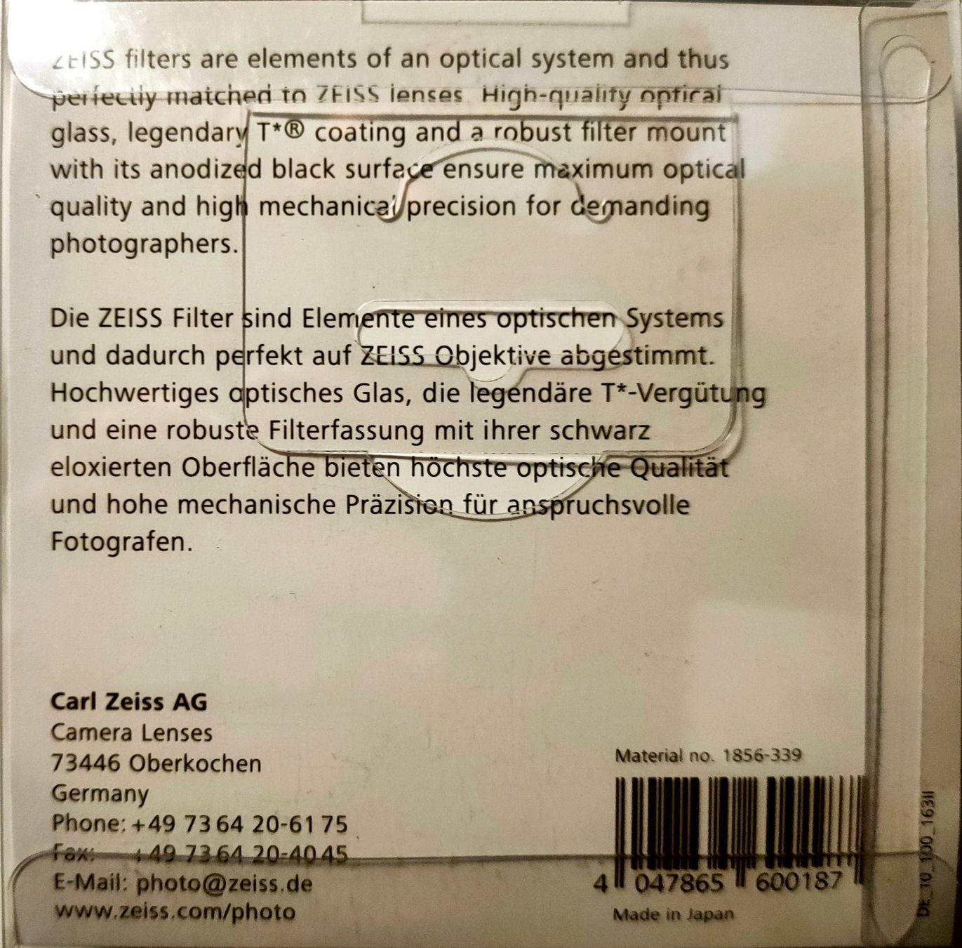 Filter: Zeiss T*POL Filter circular 82 mm – Neu und originalverpackt aus Zürich von LiLeCris 2