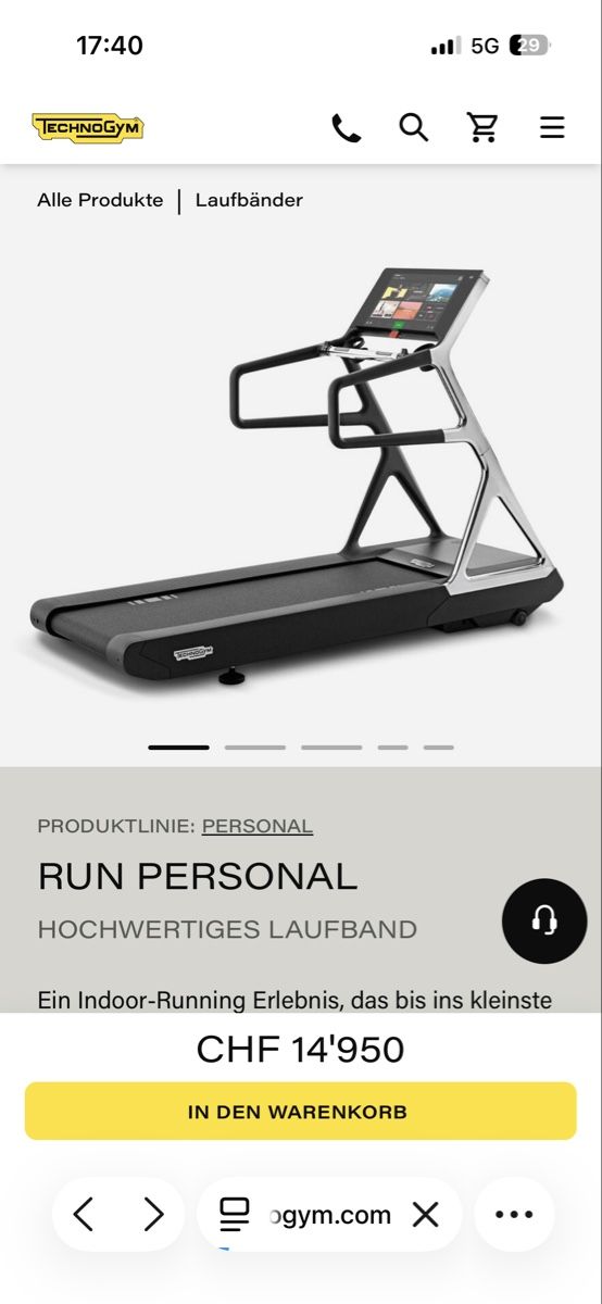 Technogym Hometrainer: Technogym Laufband RUN PERSONAL – Usato da St. Margrethen SG venduto da taf_alb 1