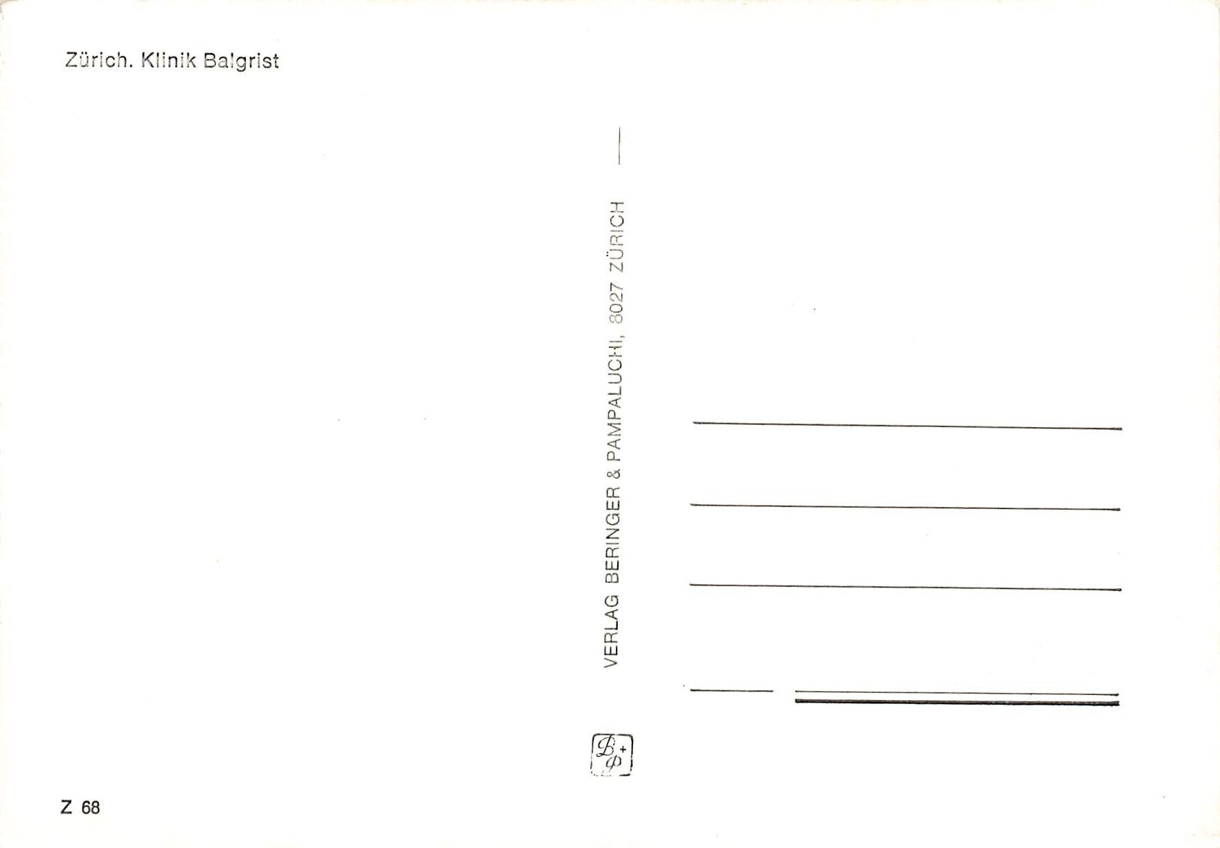 Cartoline postali: ZÜRICH Klinik Balgrist – Usato da Schwyz venduto da Seffi56 1