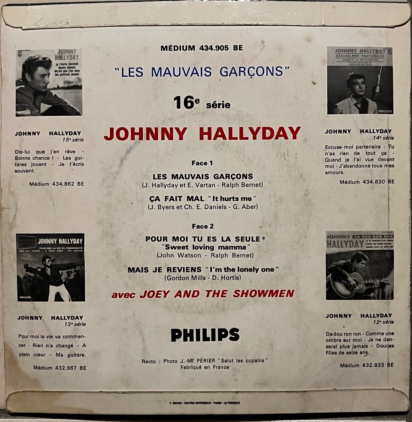 Schallplatten: JOHNNY HALLYDAY - LES MAUVAIS GARCONS – Gebraucht aus Bussigny von vinyl-pas-cher 1