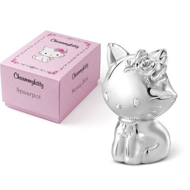 Salvadanai: SALE => Charmmykitty Spardose versilbert – Nuovo e nell'imballaggio originale da Zürich venduto da nautic-music-more 1