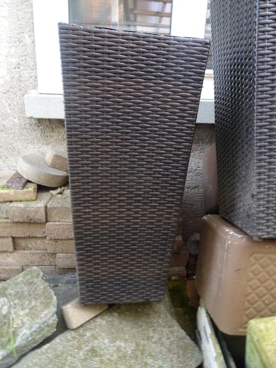 3 BLUMENTÖPFE RATANOPTIC, 60 hoch, OBEN 25 breit, TIEF 30 cm Kaufen