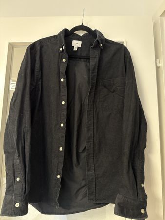 H&M Cordhemd Schwarz, Gr. M, Top!