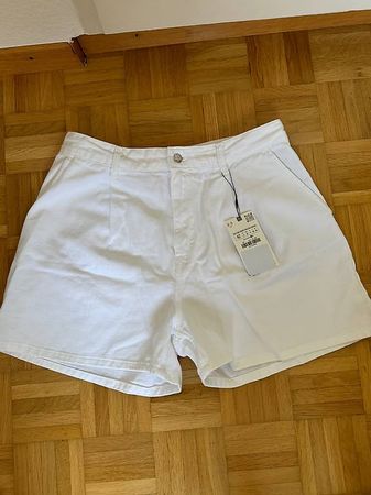 Neu mit etikett zara kurzhose shorts gr 42 weiss