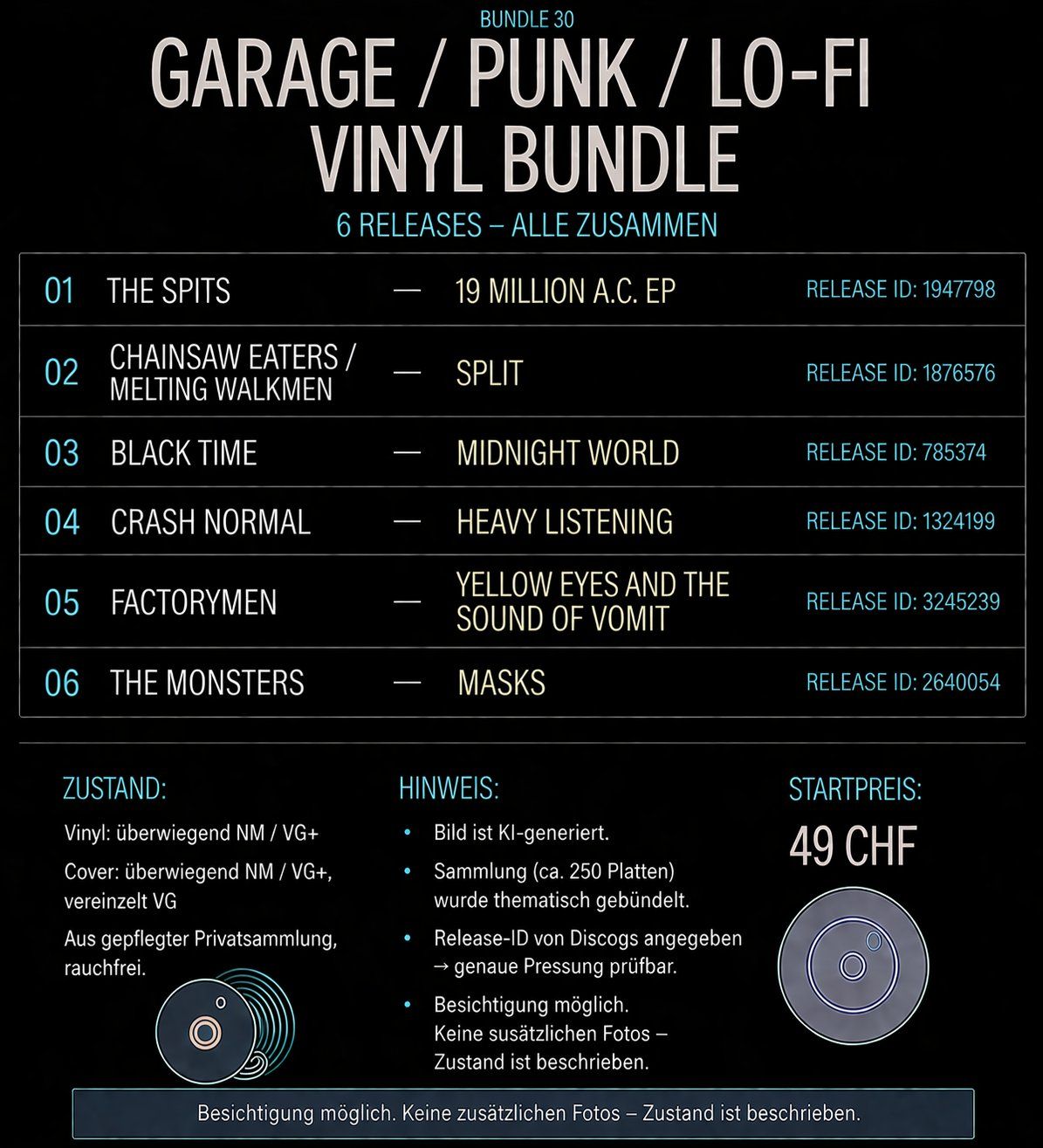 Dischi in vinile: Garage / Punk / Lo-Fi Vinyl Bundle – Usato da Zürich venduto da DonDDR