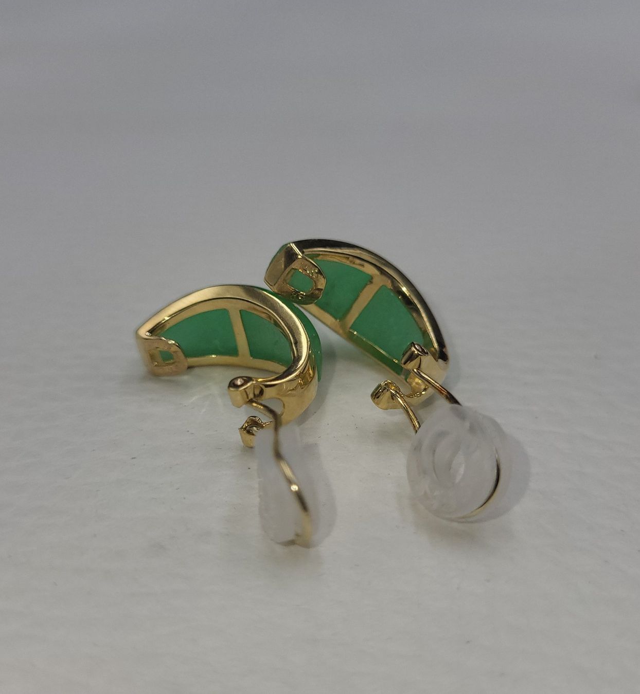Orecchini pendenti & Orecchini a lobo: Gold 585 Ohrclips Mit Jade – Usato da Wald ZH venduto da Dasilver 7