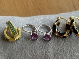 Luxus Elegante Ohrstecker Ohrschmuck  Farbe: Gold Zirkonia