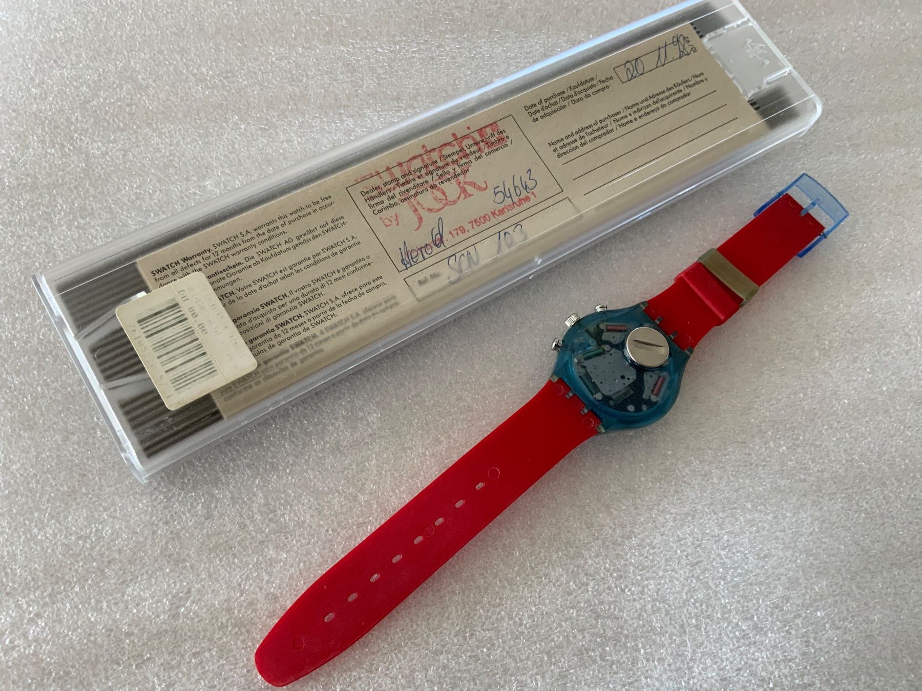 Swatch Orologi: JFK Swatch CHRONO ★ ungetragen - VINTAGE – Nuovo e nell'imballaggio originale da Wettswil venduto da rotonda 3