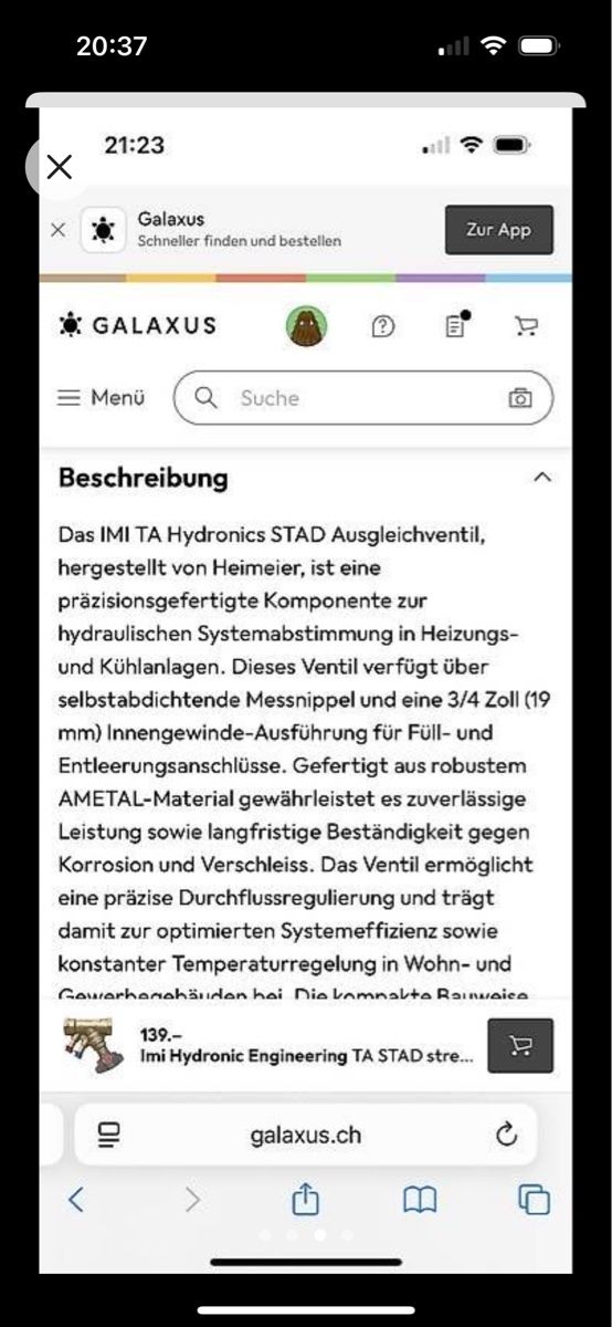 Tutti gli attrezzi: Regelventile Heizung TA-Hydronics STAD Entleeradapter 3/4" – Nuovo e nell'imballaggio originale da Zofingen venduto da Angelomichael 2