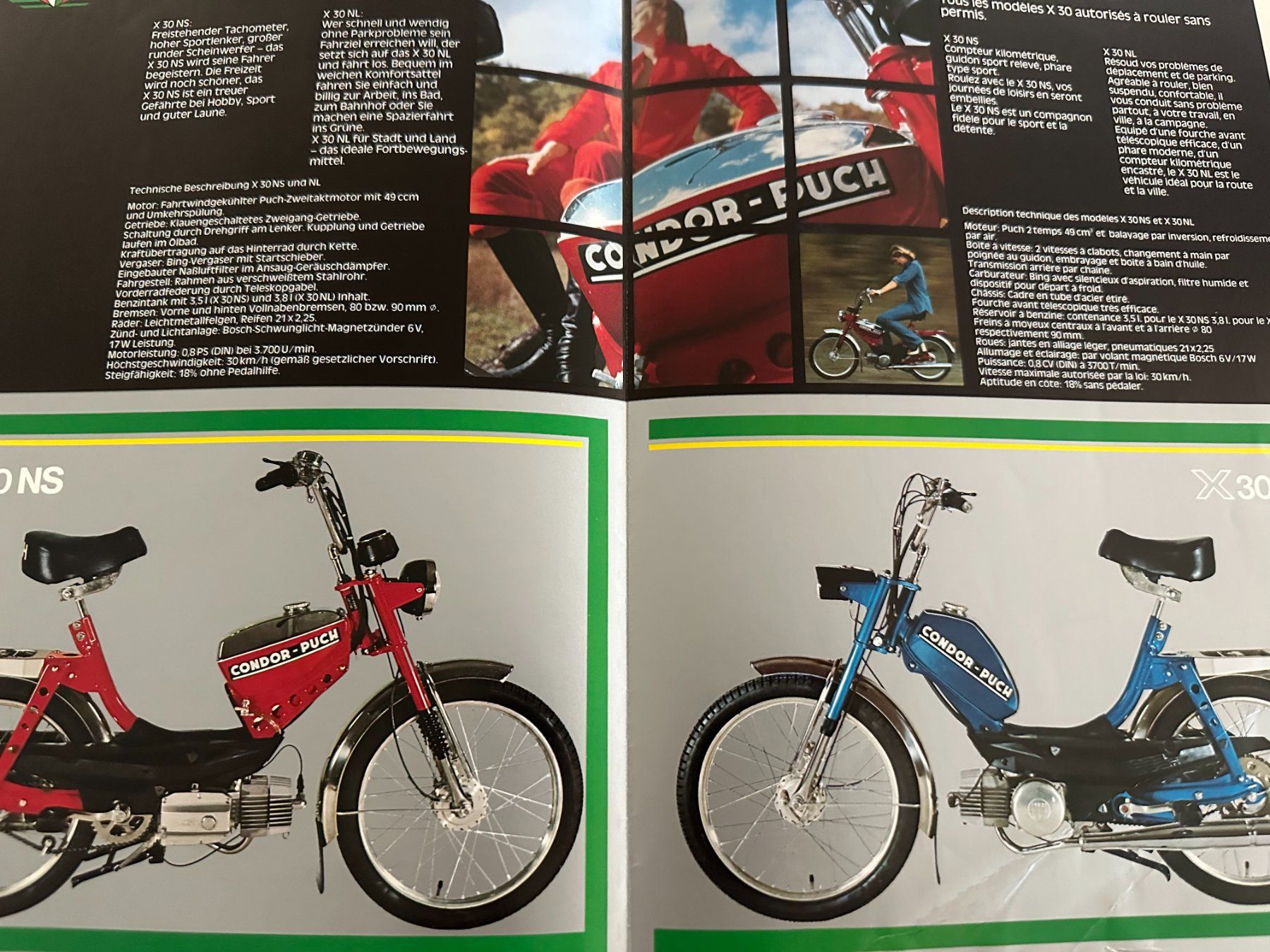 Condor Documenti: Original Condor-Puch X30 NS/NL Prospekt d/fr – Usato da Oberägeri venduto da verwuester 1