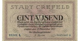 Crefeld 1000 Mark Reihe L 06.11.1922 VZ++-UNZ