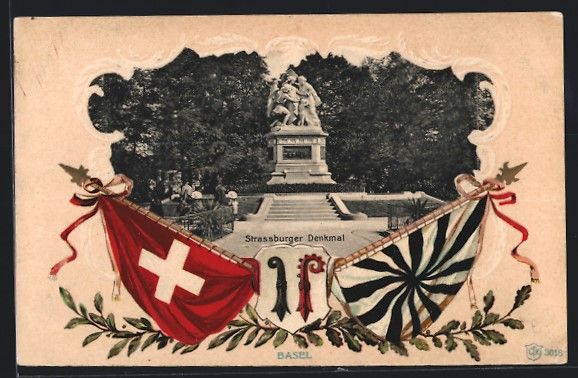 Cartes postales: AK Basel, Strassburger Denkmal, Flaggen – D'occasion à Berlin par bartko-reher