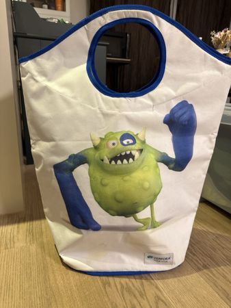 Waeschebeutel Verfora Monster Motiv weiss blau