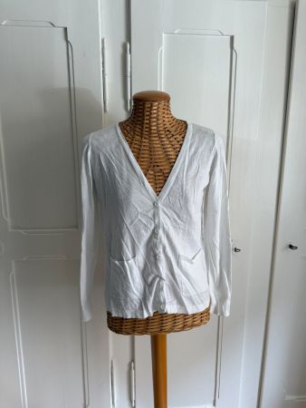 HA:LU - Feinstrick Cardigan weiss S