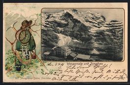 Wengernalp, Ortsansicht mit Jungfrau, li