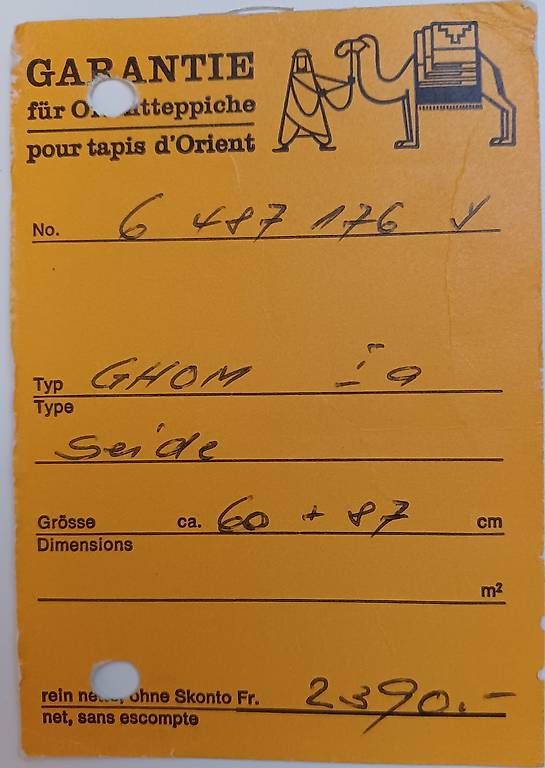 Tappeti: Orientteppich, Ghom, reine Seide – Usato da Gunzgen venduto da Isicroft 1