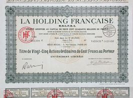 La Holding Française H.O.L.F.R.A. SA, Paris - 1929