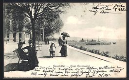 AK Neuchâtel, Quai Osterwald, 1902