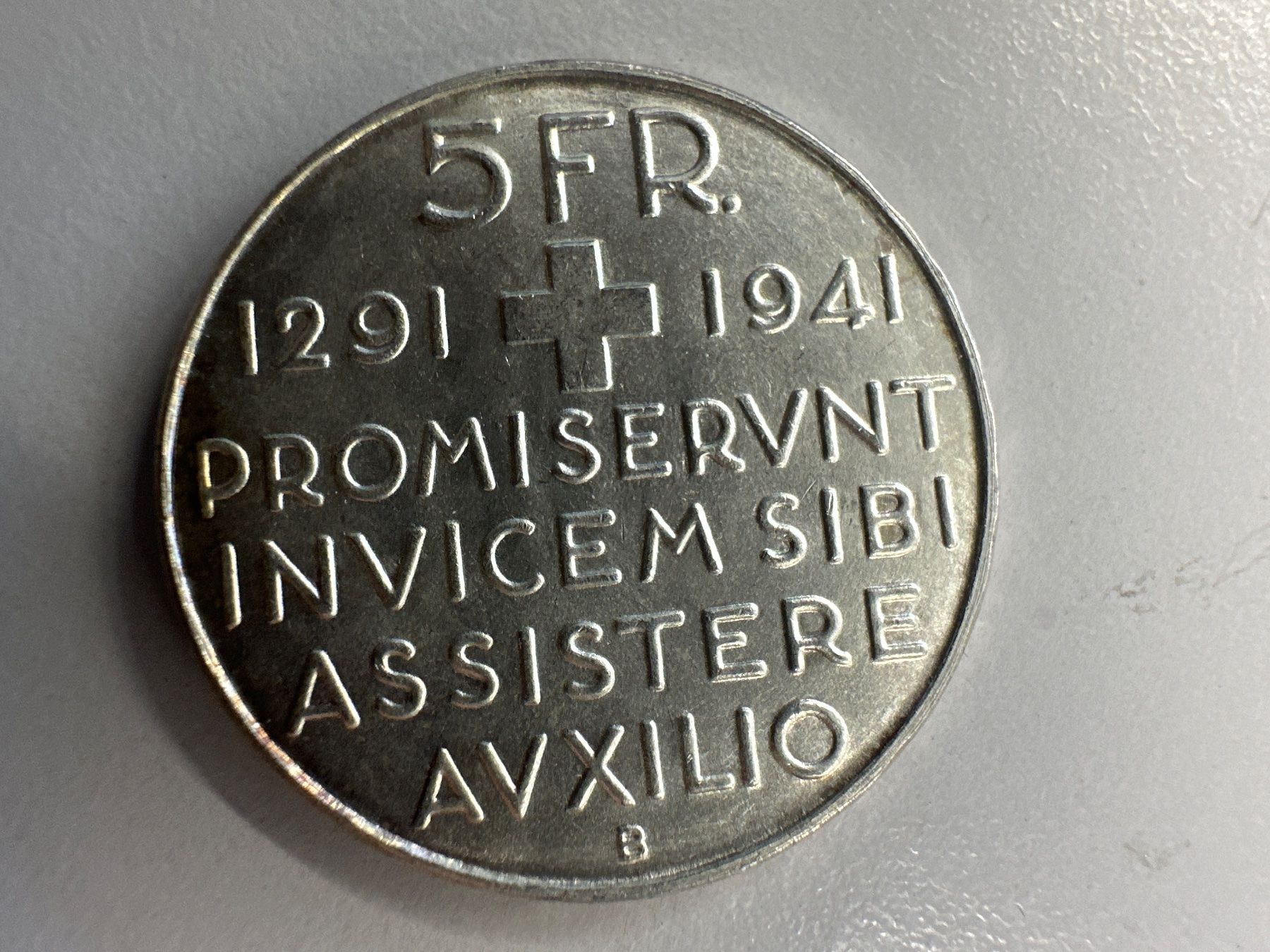 Tutti le monete: 5 Fr. Silber Schweiz Bundesfeier 1941 – Usato da Herisau venduto da herau 1
