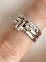 Ring 925 Silber Solitär Bergkristall Klassiker fein 54
