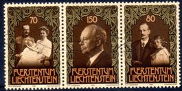 1981 75 GEBURTSTAG FÜRST FRANZ JOSEF II. 3 MARKEN AUS BLOCK