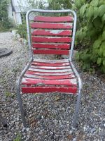 Gartenstuhl Metallrot Holzlattung defekt 1 Stck
