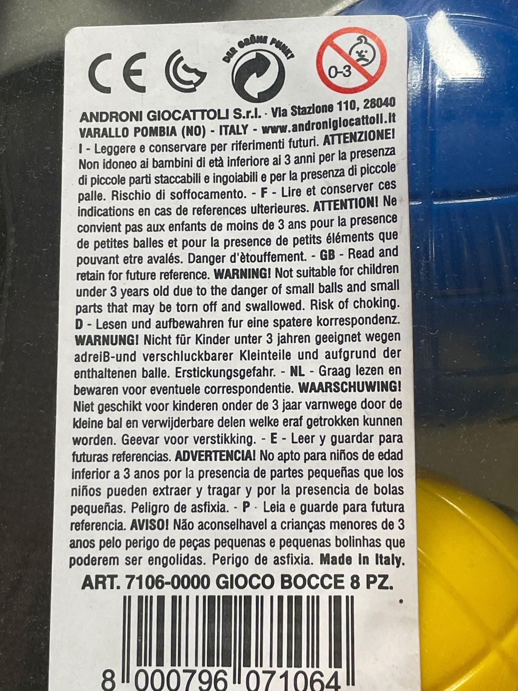 Giochi: Boccia Spielset, 8 Kugeln NEU – Nuovo e nell'imballaggio originale da Genève venduto da Livsonman 1