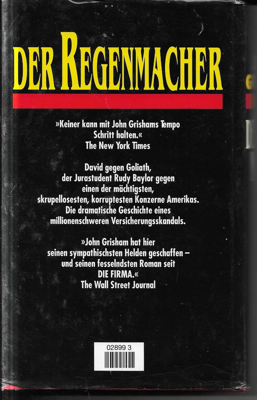 Libri: John Grisham - Der Regenmacher – Usato da Nunningen venduto da mercury-for-books 1