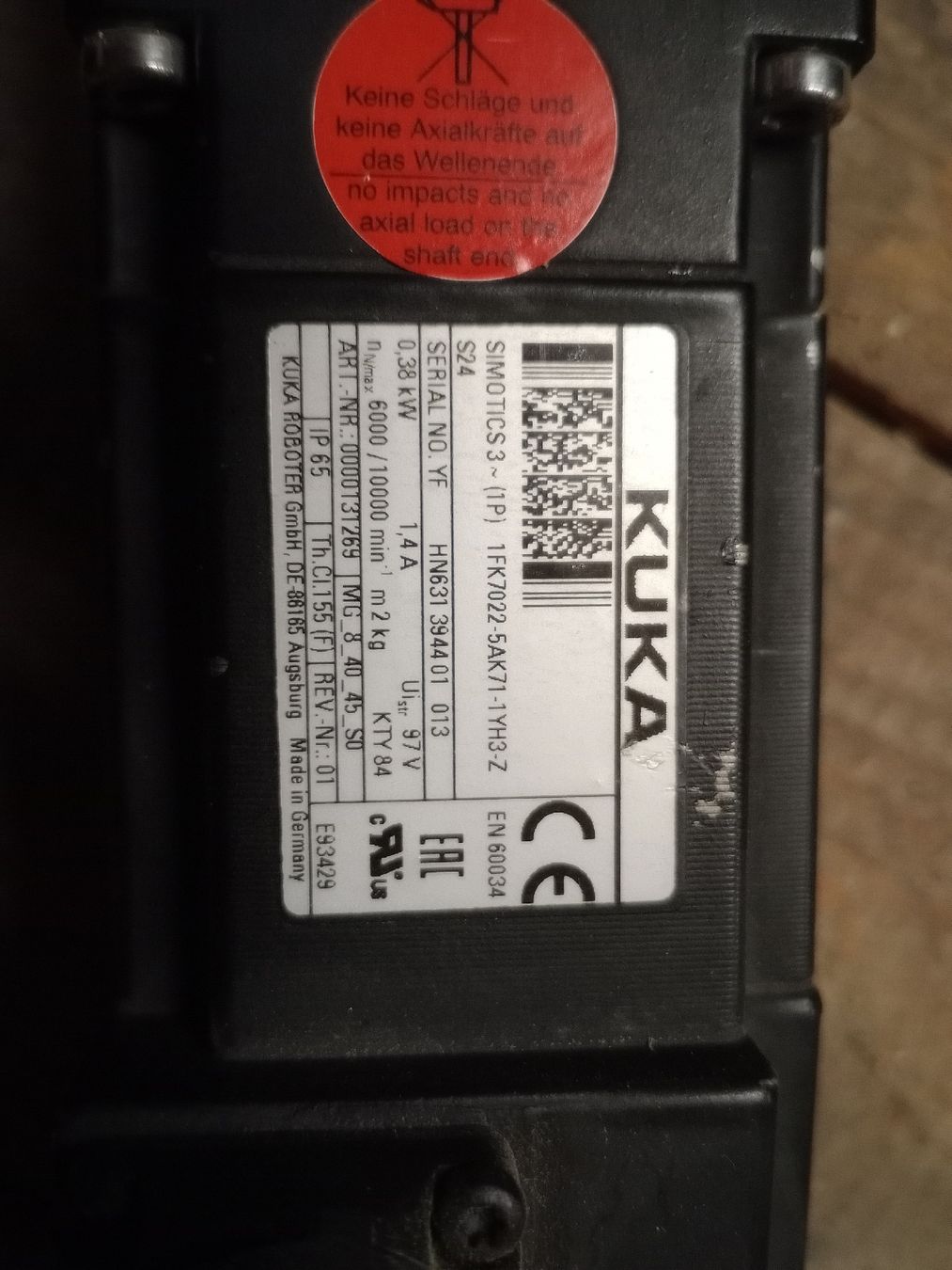 Siemens Elektronikbauteile: servo moteur et Encodeur incrémental KUKA  1yh3 1fk7022 – Gebraucht aus Nyon von hippocampe24 5