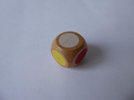 Farbiger Punkte Würfel, Holz, 20mm