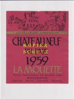 Etikette - Châteauneuf-du-Pape 1959 "La Mouette" /bd