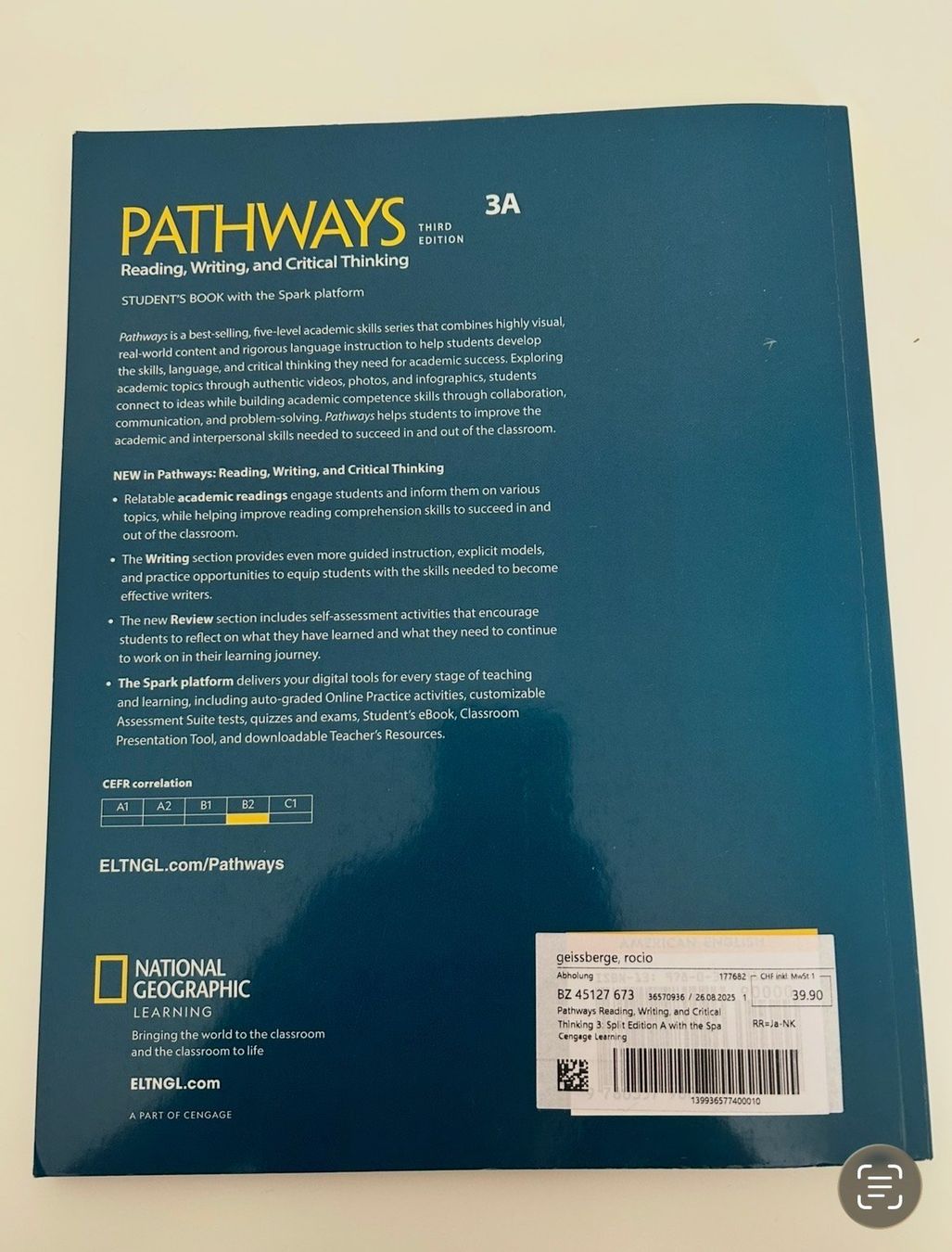 Libri: Pathways, third Edition 3A – Usato da Bern venduto da Rocio_G 1