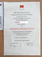 Bezirkslehrerpatent des Kantons Solothurn 1965