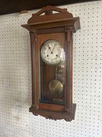 Antike Wand Pendeluhr Holz mechanisch