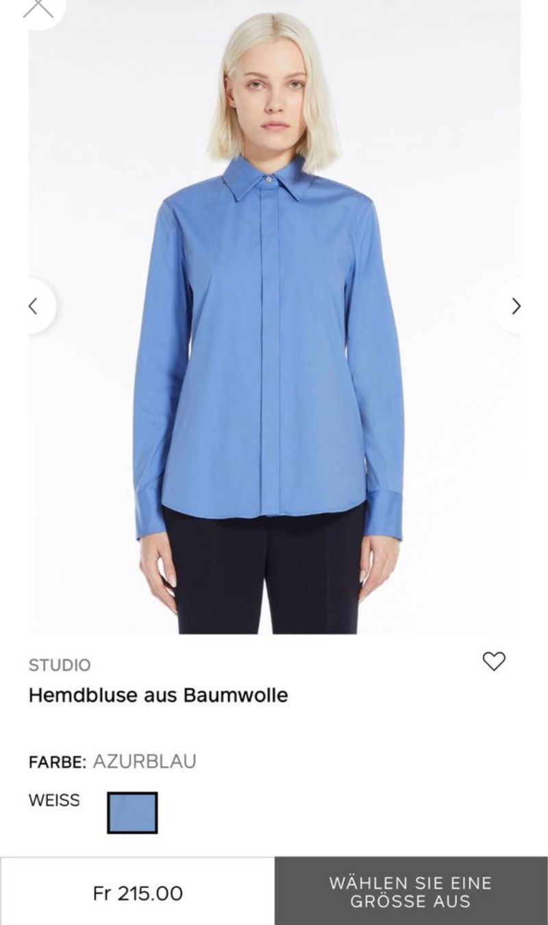 Max Mara Camicette: Max Mara Studio Hemdbluse Baumwolle Gr. 36 – Usato da Worblaufen venduto da fortuna..