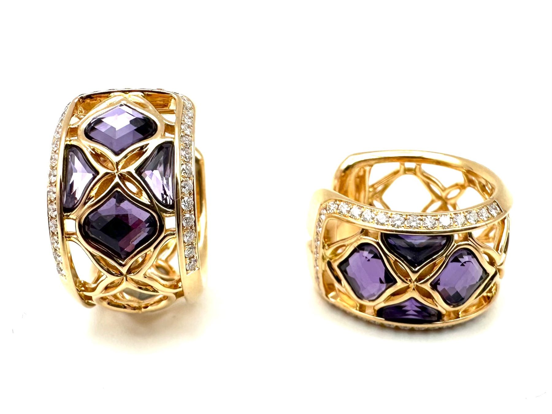 Chopard Ohrringe & -stecker: CHOPARD. Créoles "Impériale", or rose, améthyste et diamants – Gebraucht aus Renens VD von Diademe.sarl 3